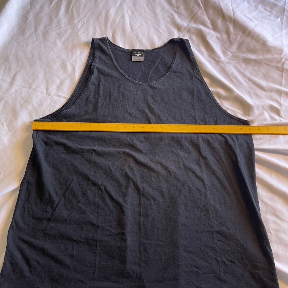 Cheetah Mens XXL Black Tank Top Sleeveless Activewear Muscle Shirt Solid Scoop - Picture 5 of 6
